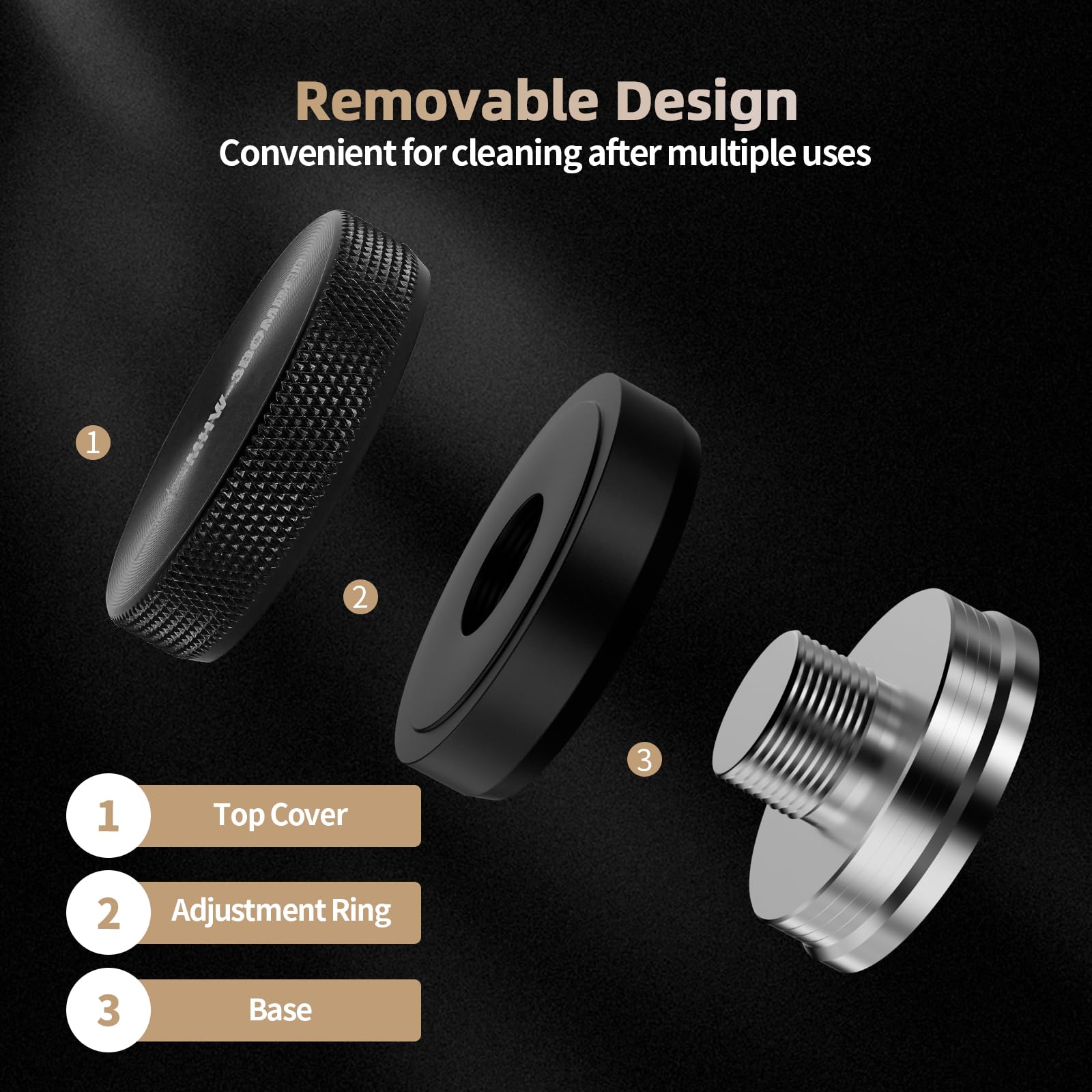 MHW-3BOMBER Coffee Distributor 54mm, 53.35mm Espresso Distribution Tool fit for 53mm/54mm Breville Portafilter, Height Adjustable Espresso Distributor, Detachable CD Espresso Leveler,T6093L4-OS - Image 4