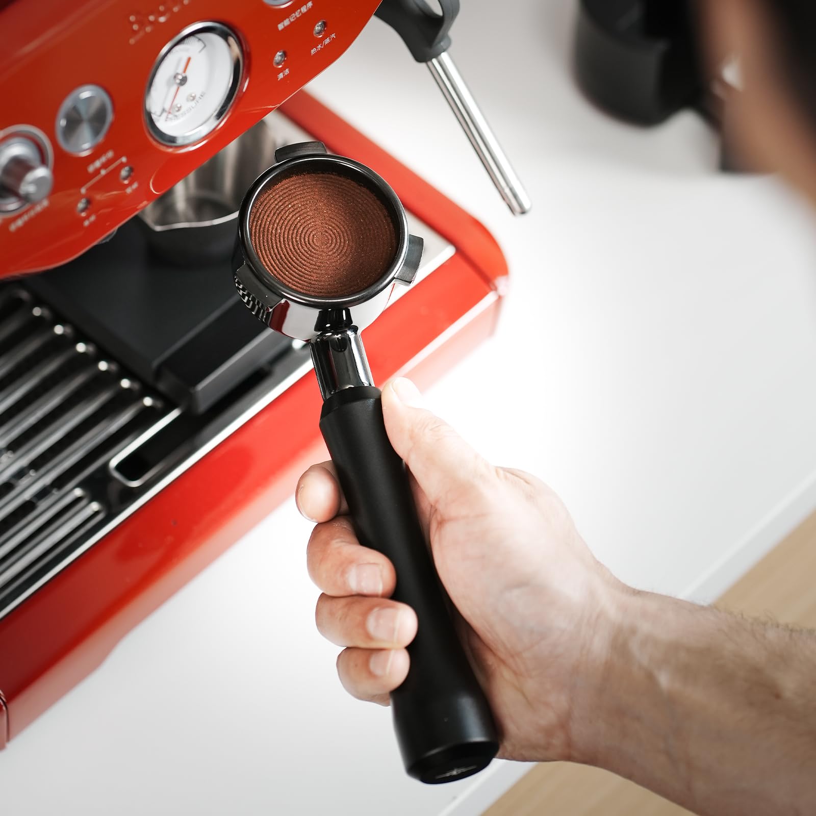 MHW-3BOMBER 54mm Bottomless Portafilter Fits Breville Barista Express, BES870XL, BES878, BES880, 3-Ears Flat Naked Espresso Portafilter with Filter Basket for 54mm Breville Machines, Astra BP7025B-OS - Image 5