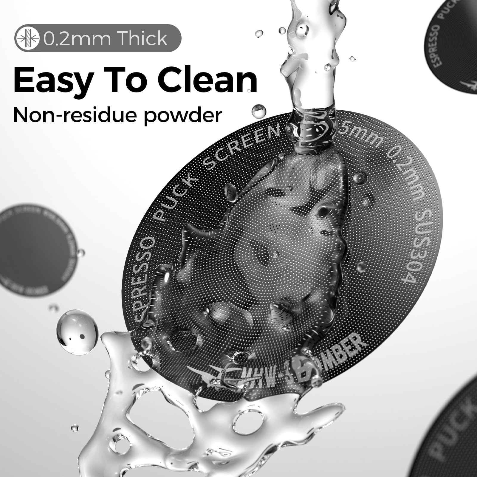 MHW-3BOMBER 54mm Espresso Puck Screen Reusable Coffee Filter 0.2mm & 0.8mm - Image 5