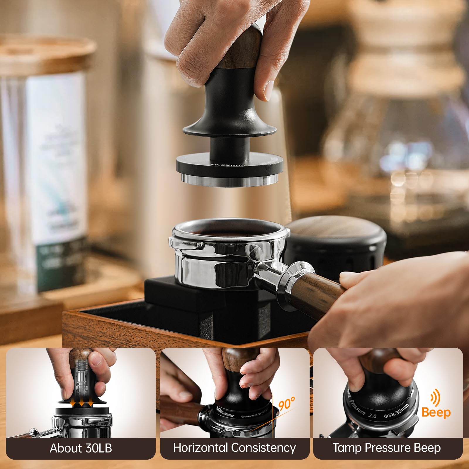 MHW-3BOMBER 54mm Espresso Tamper and Puck Screen - Image 5