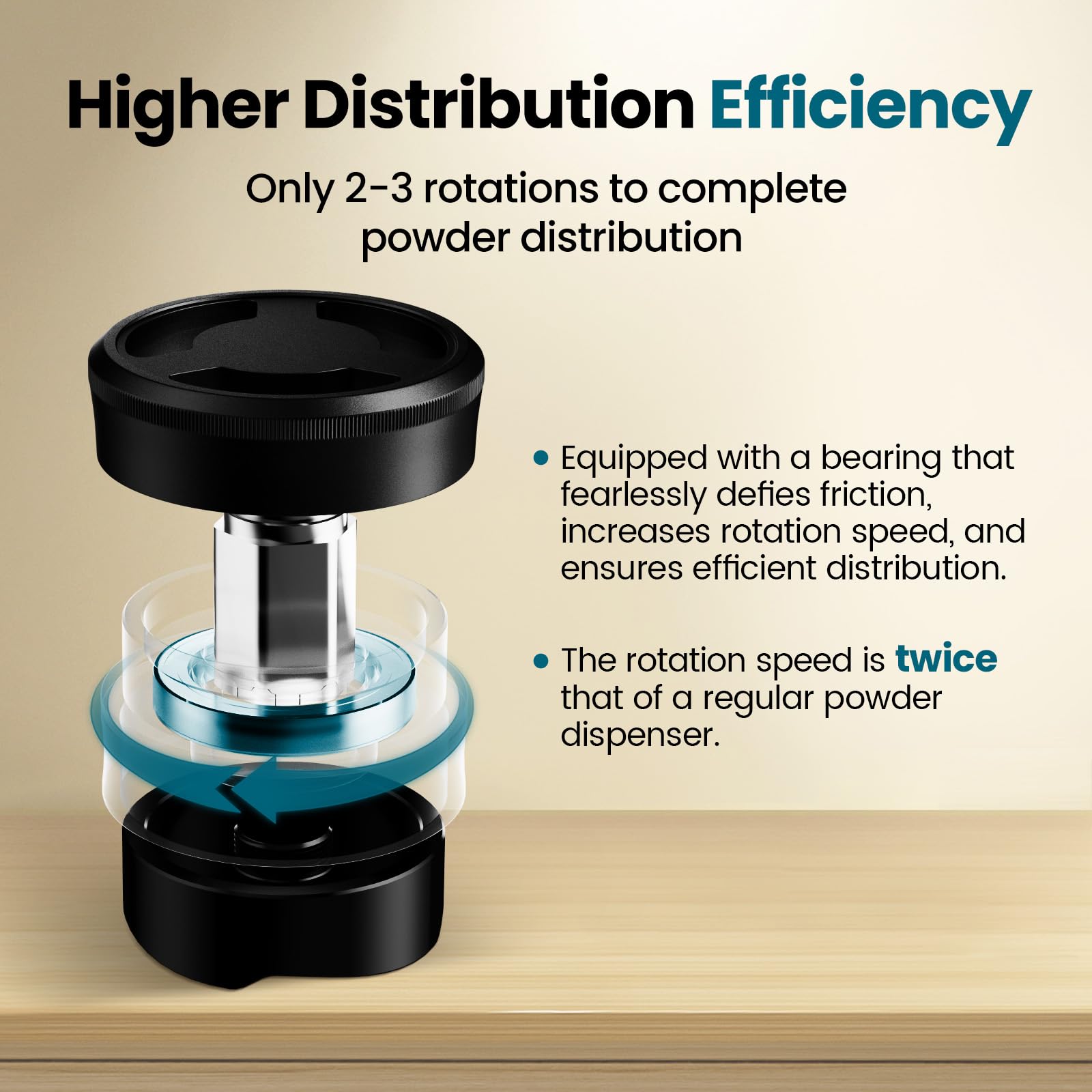 MHW-3BOMBER 58.5mm Espresso Coffee Distributor, Gravity Espresso Distribution Tool with Adaptive Height for Barista, Coffee Leveler Tools for 58mm Machine Portafilter, Astra Collection, T7021-OS - Image 3