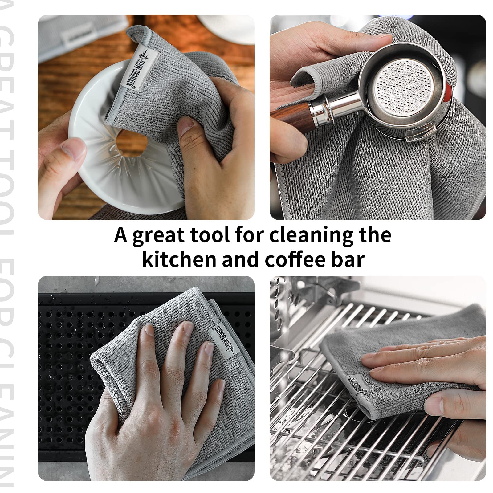 MHW-3BOMBER Cleaning Set for Coffee Bar/Counter, Includes an air Blower, a Knock Box and Four Towels - Image 7