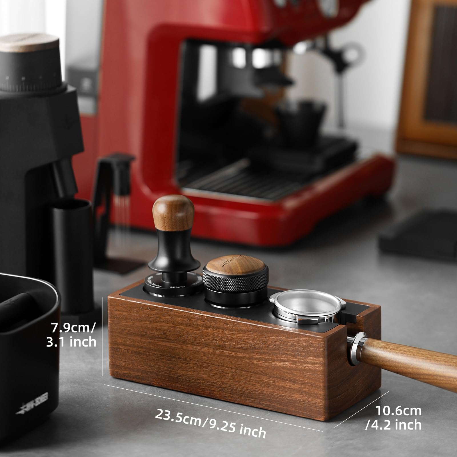 MHW-3BOMBER Espresso Accessories Set for Barista, Includes a WDT Tool, an Espresso Tamper, a Coffee Distributor and a Tamping Station - Image 9