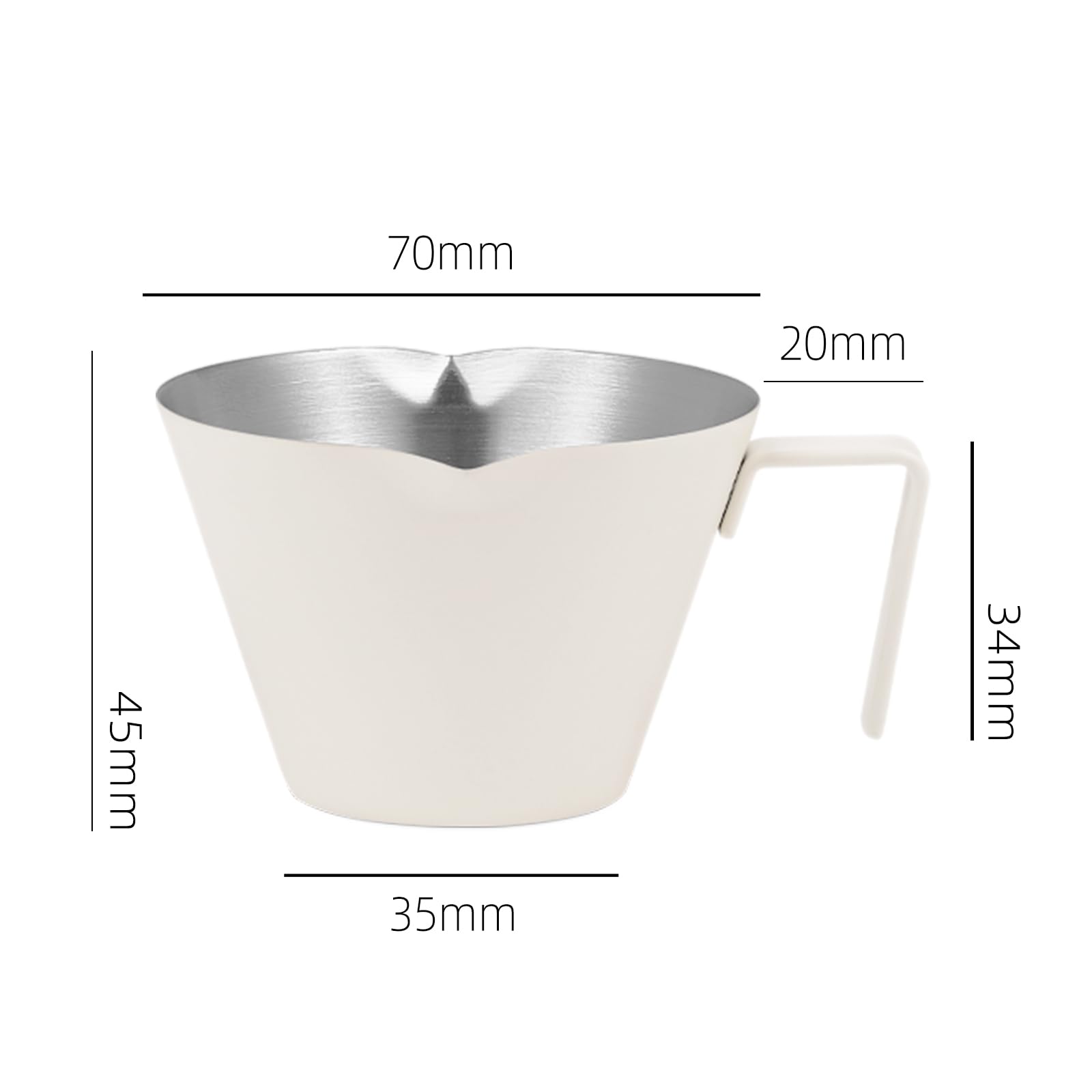 MHW-3BOMBER Espresso Measuring Cups, Double Spouts Stainless Steel Espresso Pour Cup, Espresso Shot Cups with Handle Scale, Metal Measuring Cups with V-Shaped Mouth, 3.4OZ/100ML Black G5148B-OS - Image 7