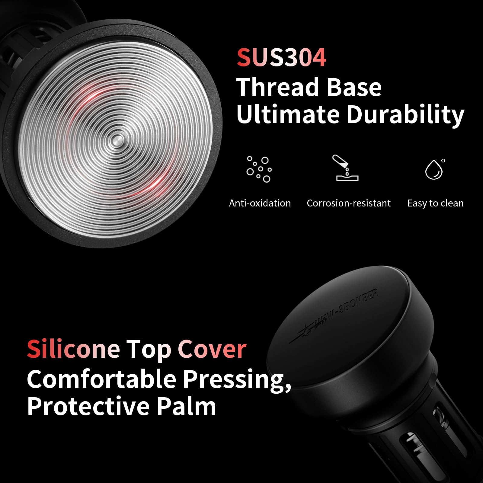 MHW-3BOMBER Espresso Tamper, 54mm-Spring-Loaded Coffee Tamper with Sound Feedback, Barista 54mm Tamper for Breville, Tamper for Espresso Machine,Thread Base YU Series, T6147-OS - Image 7