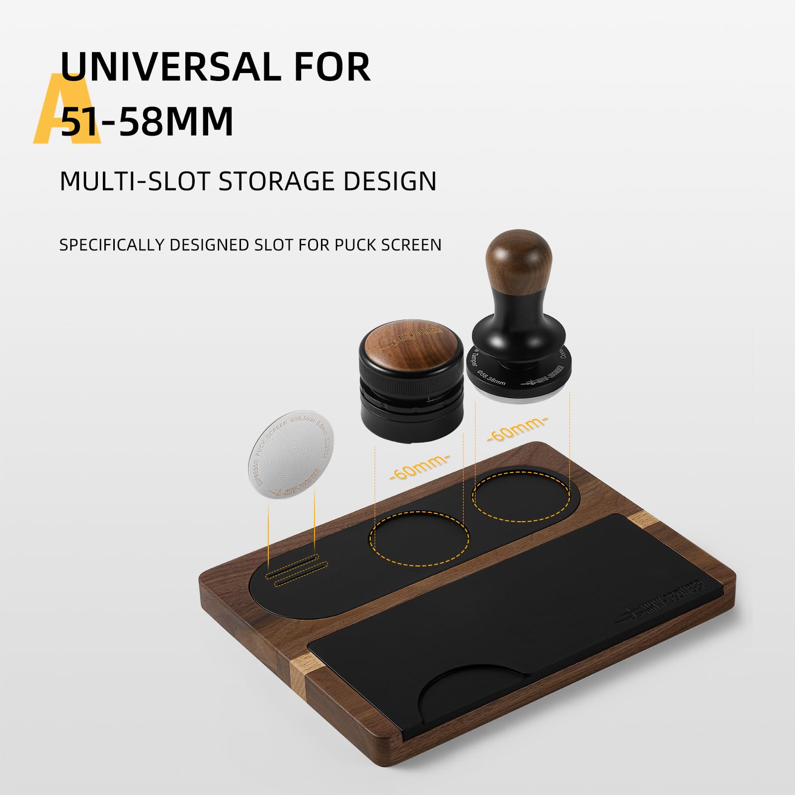 MHW-3BOMBER Espresso Tamping Station 51-58mm Espresso Accessories Station Tamper Holder Station Detachable Silicone Coffee Tamper Mat TS5151 - Image 3