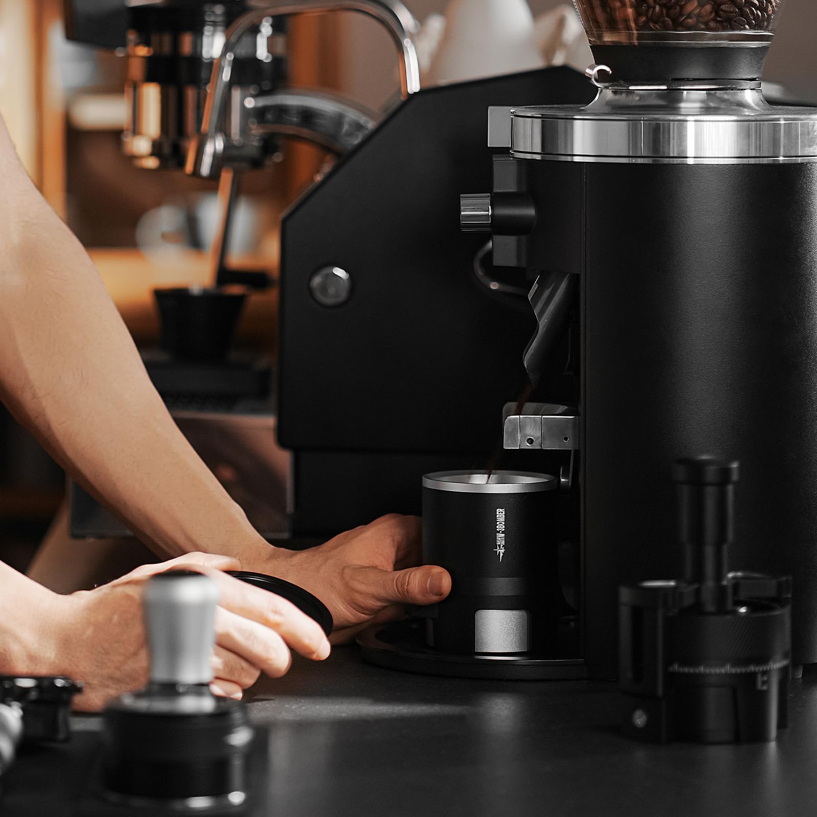 MHW-3BOMBER SE Pro Espresso Shaker Funnel 58mm Coffee Dosing Cup, Espresso Powder Receiver Cup, Black DR5566-OS - Image 3