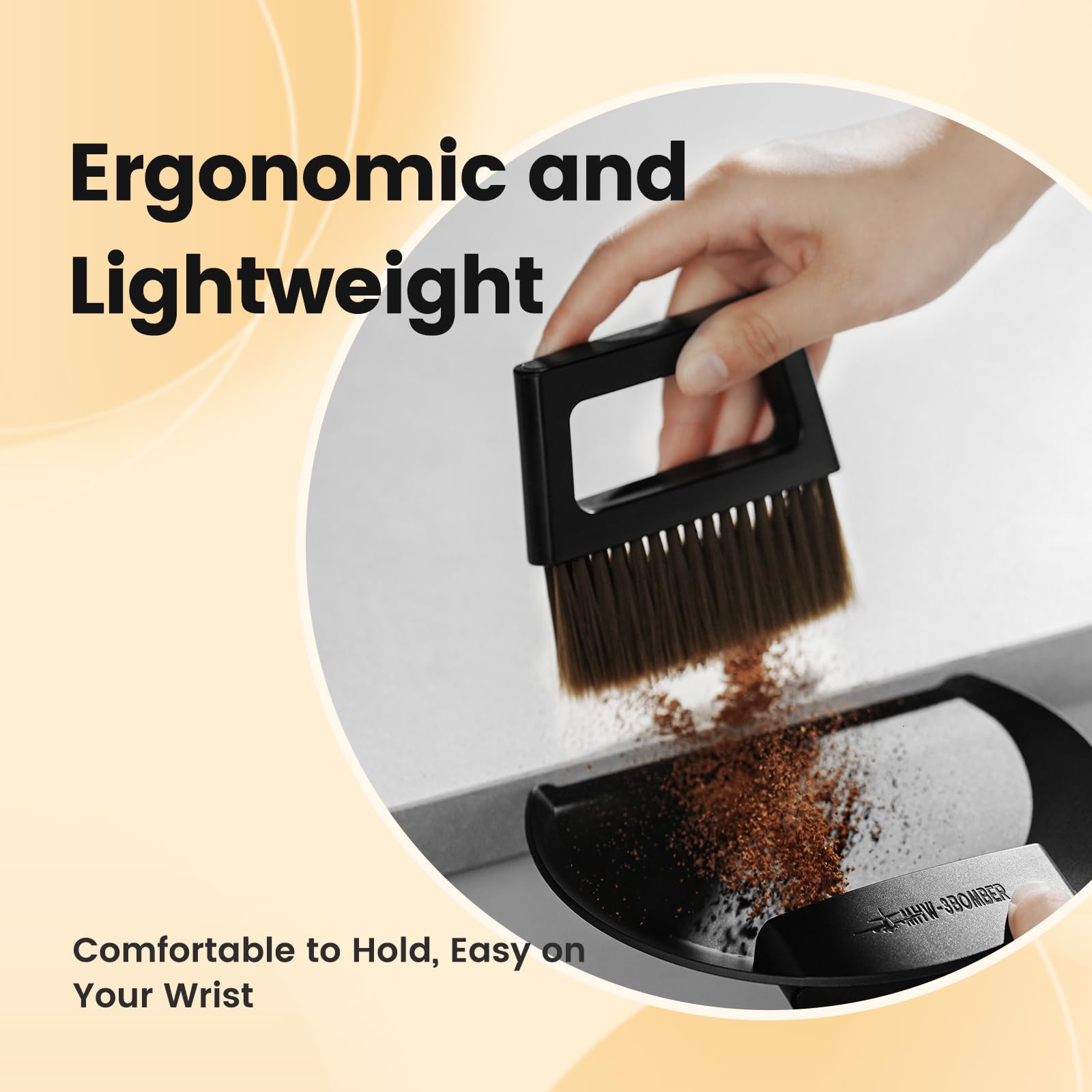 MHW-3BOMBER Small Coffee Brush, Hand Broom and Dustpan Set, Magnetic Small Brush and Dustpan Set Soft Bristles, Dust Pan Brush for Home Kitchen Coffee Counter Office, B5188B - Image 5