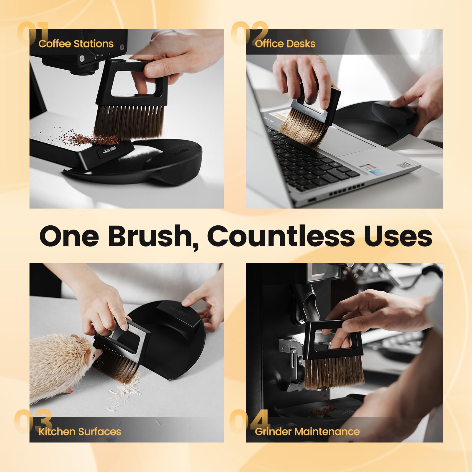 MHW-3BOMBER Small Coffee Brush, Hand Broom and Dustpan Set, Magnetic Small Brush and Dustpan Set Soft Bristles, Dust Pan Brush for Home Kitchen Coffee Counter Office, B5188B - Image 6
