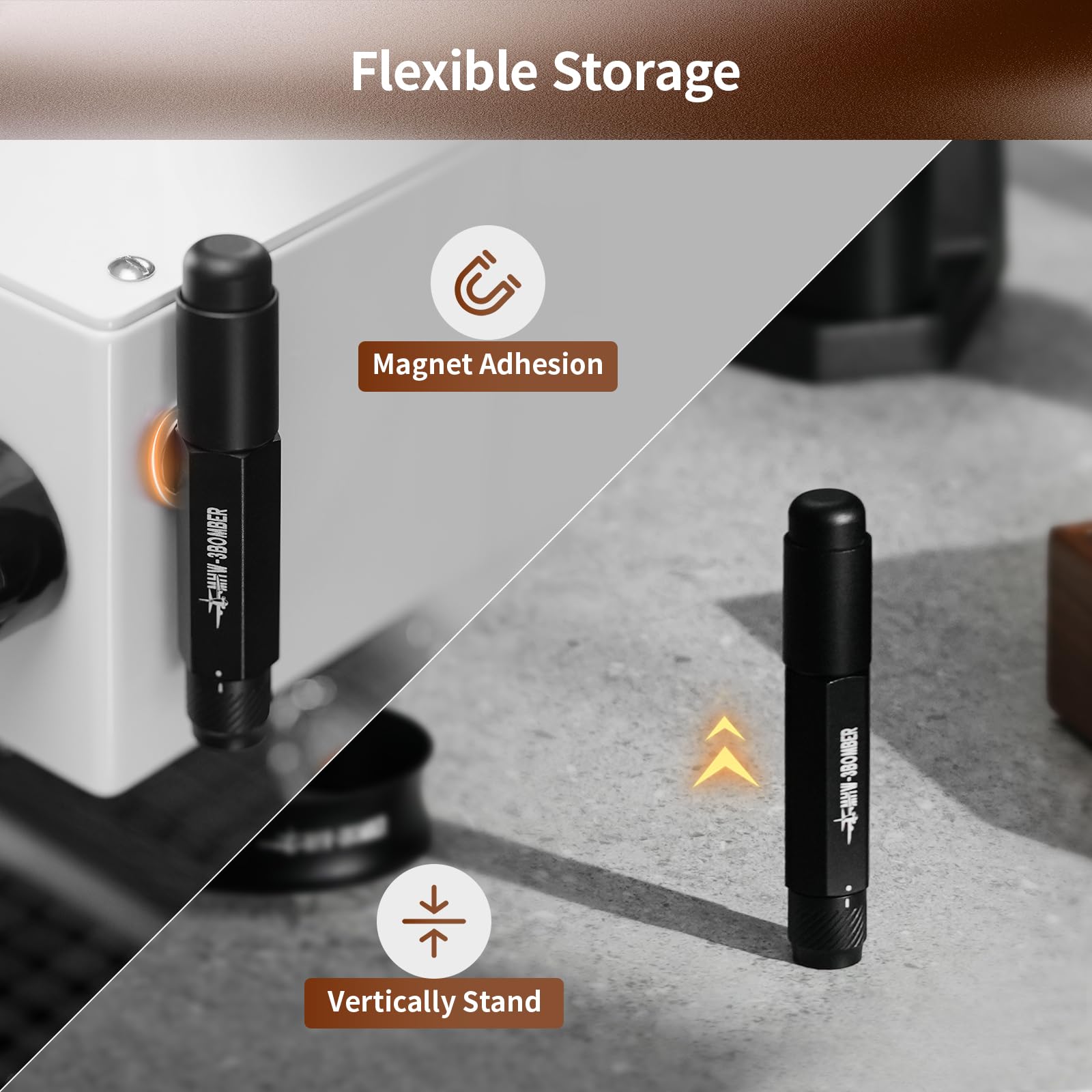 MHW-3BOMBER WDT Tool Espresso Distribution Tool Retractable Espresso Coffee Stirrer, Adjustable Range Coffee Distributor for Barista, Magnetic Store, 0.4mm 8 Needles with 8 Extra, Gold, T6190-OS - Image 7