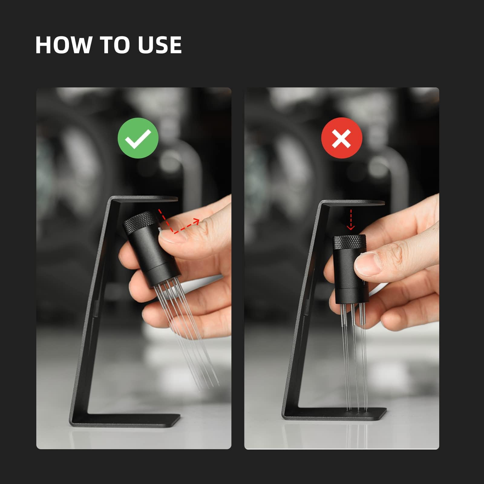 MHW-3BOMBER WDT Tool Espresso Distribution Tool with Magnetic Stand, Adjustable Needle Range, 0.4mm Stainless Steel Needles (8+6 Spare), Anti-Clumping Coffee Stirrer for 51/54/58mm Portafilter, T6126 - Image 8